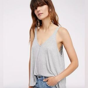 Free People Oversized Dani Tank in Heather Grey Size Medium